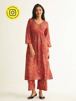 Ancestry - Floral Fit & Flare Kurta