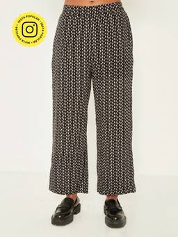 Ancestry - Abstract Black Printed Straight Trousers