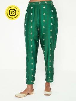 Ancestry - Green Brocade Print Trouser