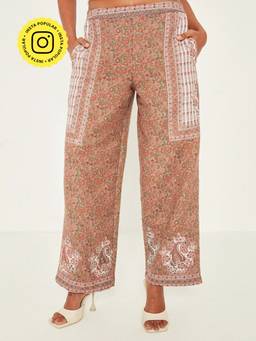 Ancestry - Paisley Jacquard Print Straight Trousers