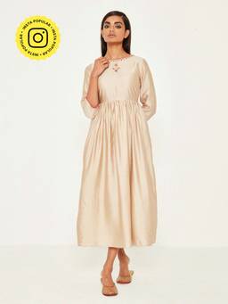 Ancestry - Silk Fit And Flare Embellished Kurta