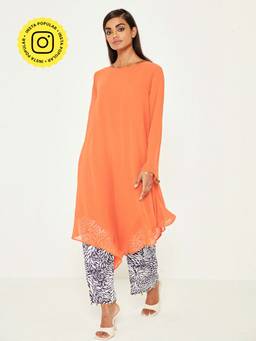 Ancestry - Brass Coin Asymmetric Solid Kurta