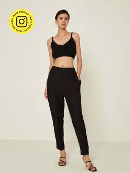 Ancestry - Crochet Black Crop Top