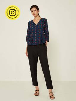 Ancestry - Cotton Printed Fit And Flare Top