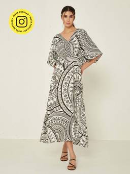 Ancestry - Printed Midi Fit & Flare Dress