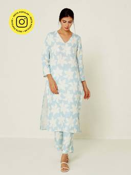 Ancestry - Blue Floral Printed Pants
