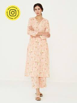 Ancestry - Peach Printed Floral Pants