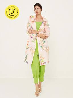 Ancestry - Peach Floral Printed Jacket
