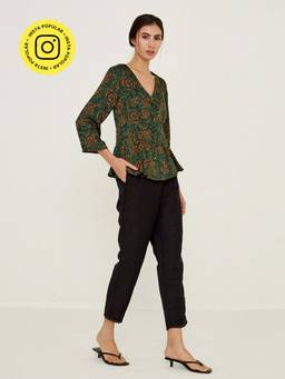 Ancestry - Black Solid Straight Pants