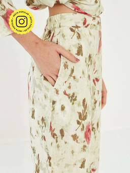 Ancestry - Green Printed Straight Pants