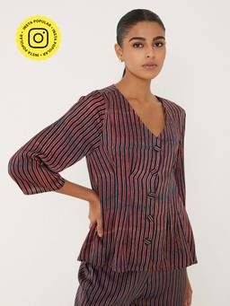 Ancestry - Wine Stripes Straight Top