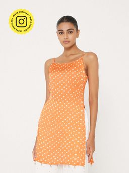 Ancestry - Orange Bandhani Printed Kurti