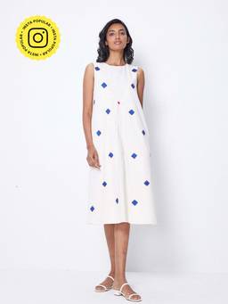 Ancestry - White Resham Embroidered Dress