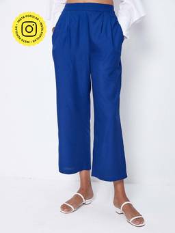 Ancestry - Blue Solid Straight Pant