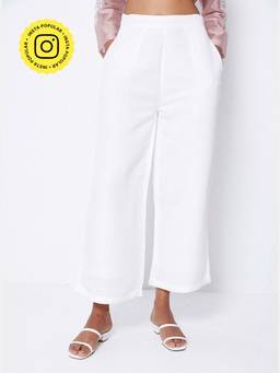 Ancestry - White Solid Straight Pant