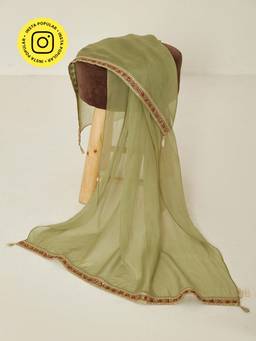 Ancestry - Olive Embellished Dupatta