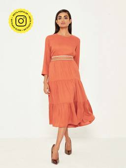 Ancestry - Rust Solid Tiered Dress (Set of 2)