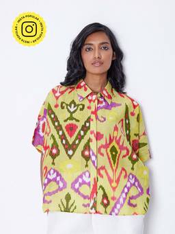 Ancestry - Green Ikat Printed Shirt
