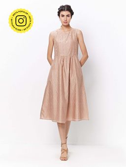 Ancestry - Rose Gold Embellished Fit & Flare Dress
