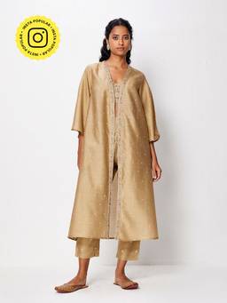 Ancestry - Beige Embellished Overlay Jacket