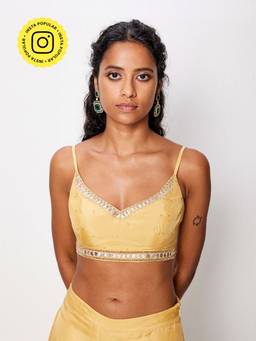 Ancestry - Yellow Embellished Sleeveless Blouse