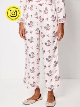 Ancestry - Ivory Printed Straight Pant