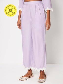 Ancestry - Lavender Lace Hem Detailing Pant
