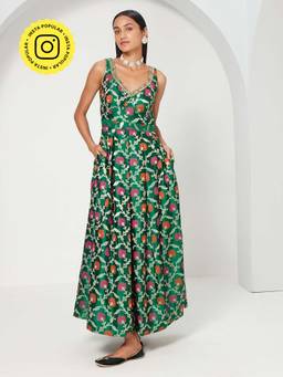 Ancestry - Kaashi Green Brocade Dress