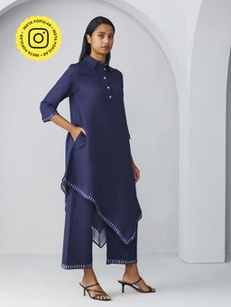 Ancestry - Shirt Collar Asymmetric Kurta