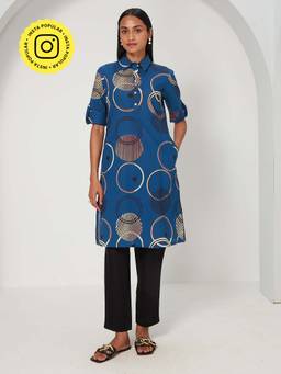 Ancestry - Circle-Printed Straight Kurta