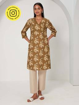 Ancestry - Winter Floral V-Neck Kurta