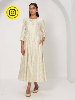 Ancestry - Kaashi Round Neck Brocade Dress