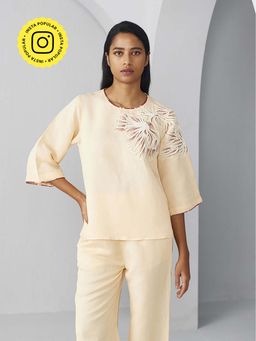 Ancestry - Round Neck Floral Embroidered Top