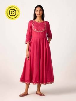 Ancestry - Gulmarg Floral Embroidered Dress
