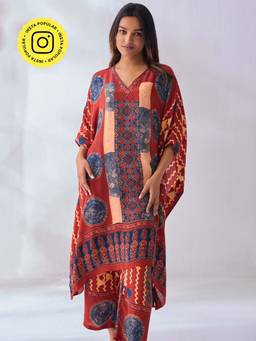 Ancestry - Rust V Neck Kaftan