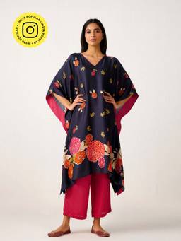 Ancestry - V Neck Floral Printed Kaftan