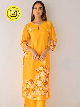 Ancestry - Mustard Floral Kurta