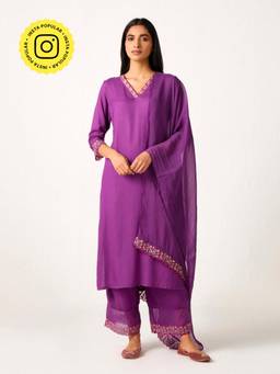 Ancestry - Purple Organza Dupatta