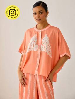 Ancestry - Aarna Peach Anti Fit Top