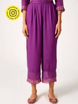 Ancestry - Purple Embroidered Pant