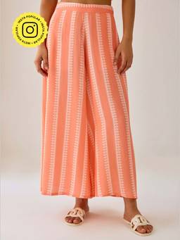 Ancestry - Aarna Peach Flared Pants