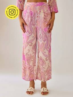 Ancestry - Pink Paisley Straight Pants