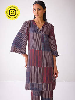 Ancestry - Black Geometric Print Kurta