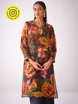 Ancestry - Songs Of Birds Floral Printed Kurta