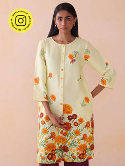 Ancestry - Marigold Front Buttoned Kurta