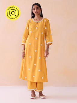 Ancestry - Noor Mustard Flared Kurta