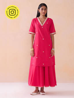 Ancestry - Noor Pink Short Kurta