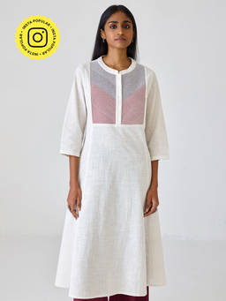Ancestry - Off White Ikigai Pintuck Kurta