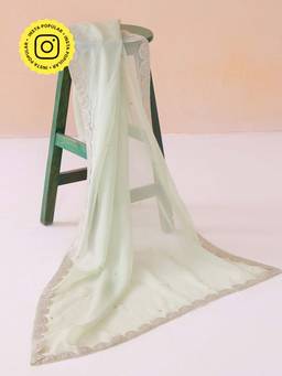 Ancestry - Noor Sage Green Organza Drape