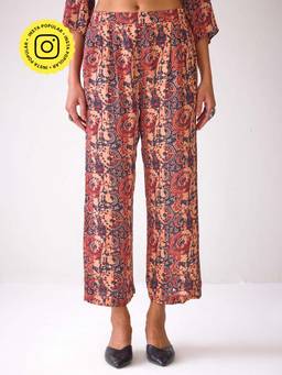 Ancestry - Peach Printed Straight-Fit Pants